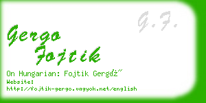 gergo fojtik business card